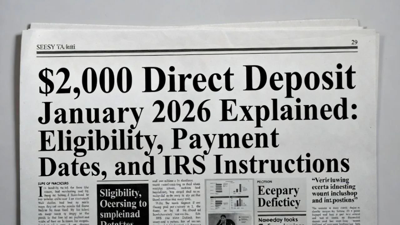 $2,000 Direct Deposits January 2026: Eligibility, Timeline, and Beneficiary Rules