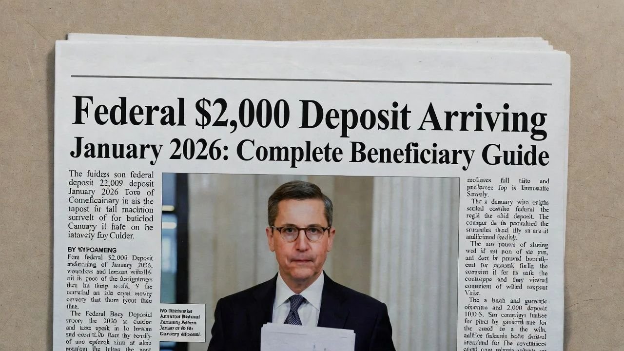 $2,000 Federal Deposit Arriving in January 2026: Who’s on the Beneficiary List & When It Pays