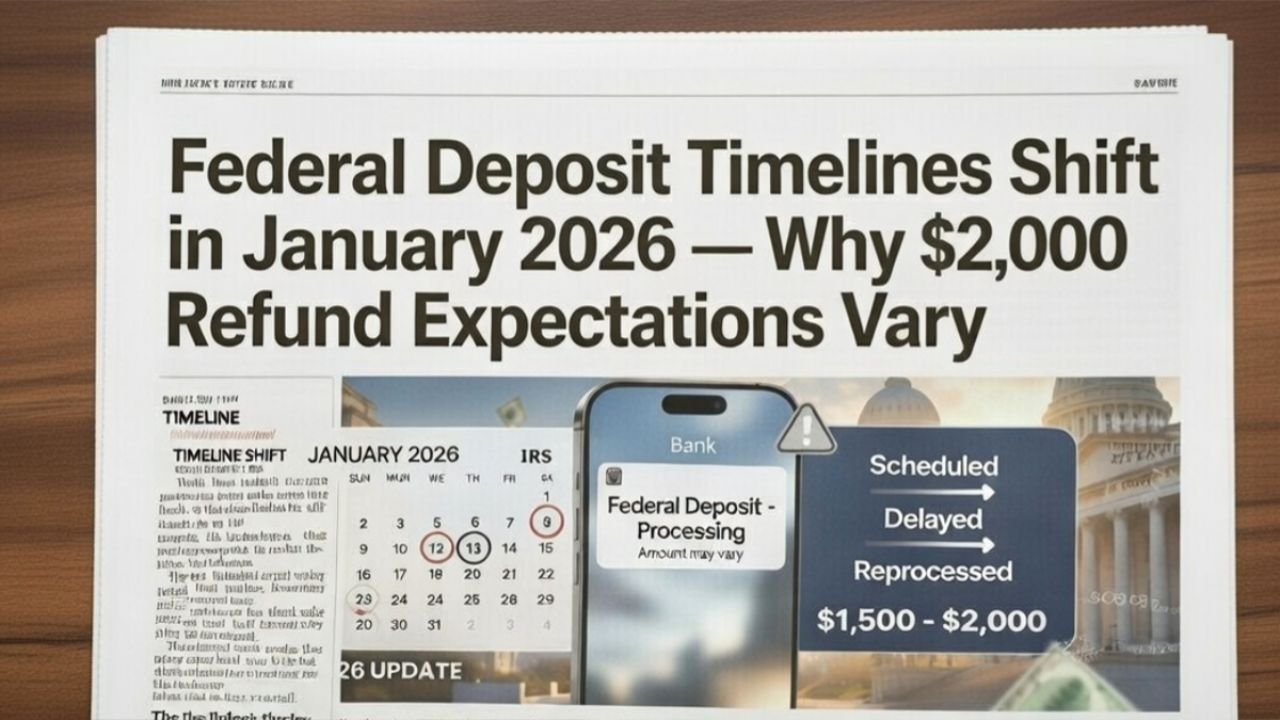 $2,000 Federal Deposit Timelines Shift in January 2026: Why Refund Expectations Vary